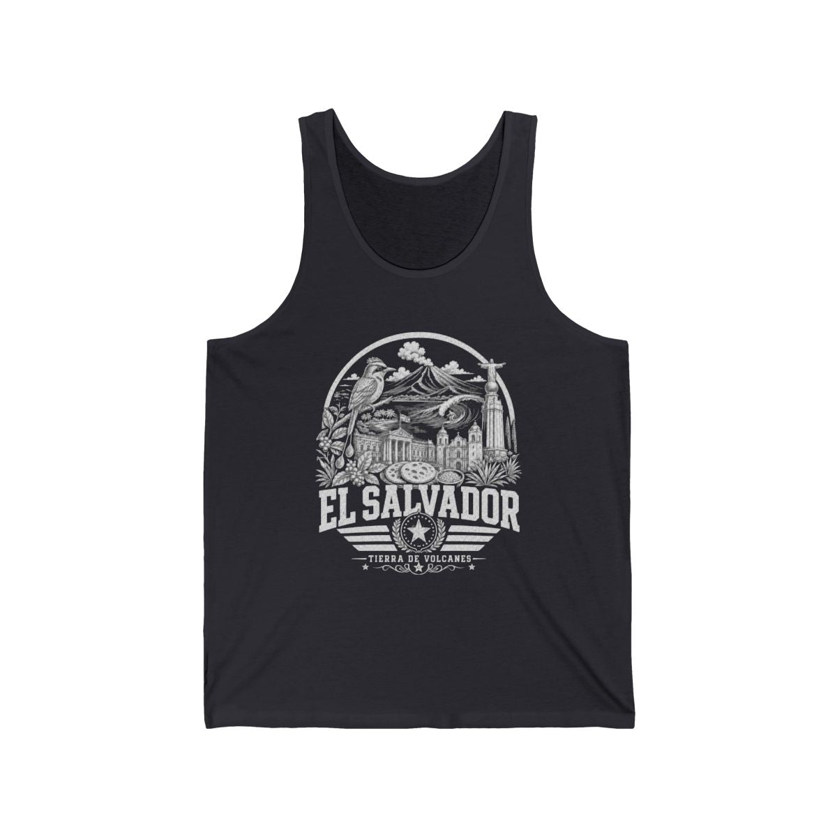 El Salvador Men's Tank Top — Dark Grey (front)