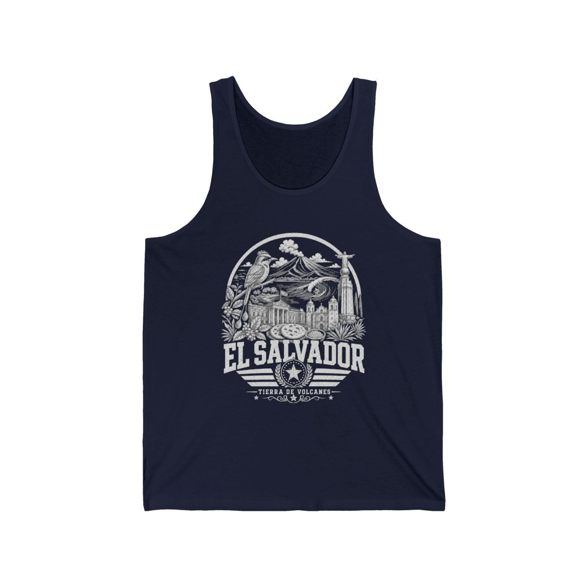 El Salvador Men's Tank Top — Navy (front)