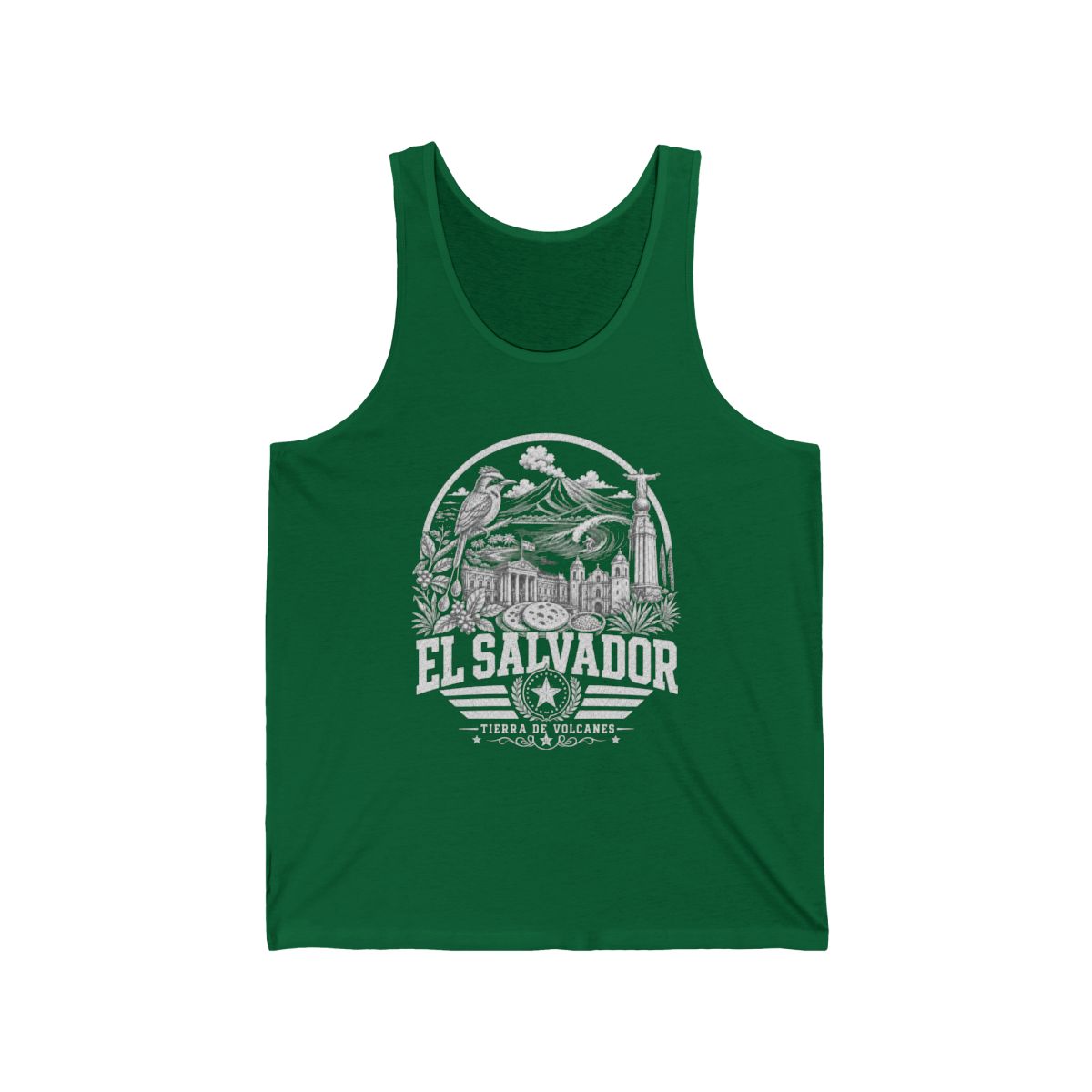 El Salvador Men's Tank Top — Kelly (front)