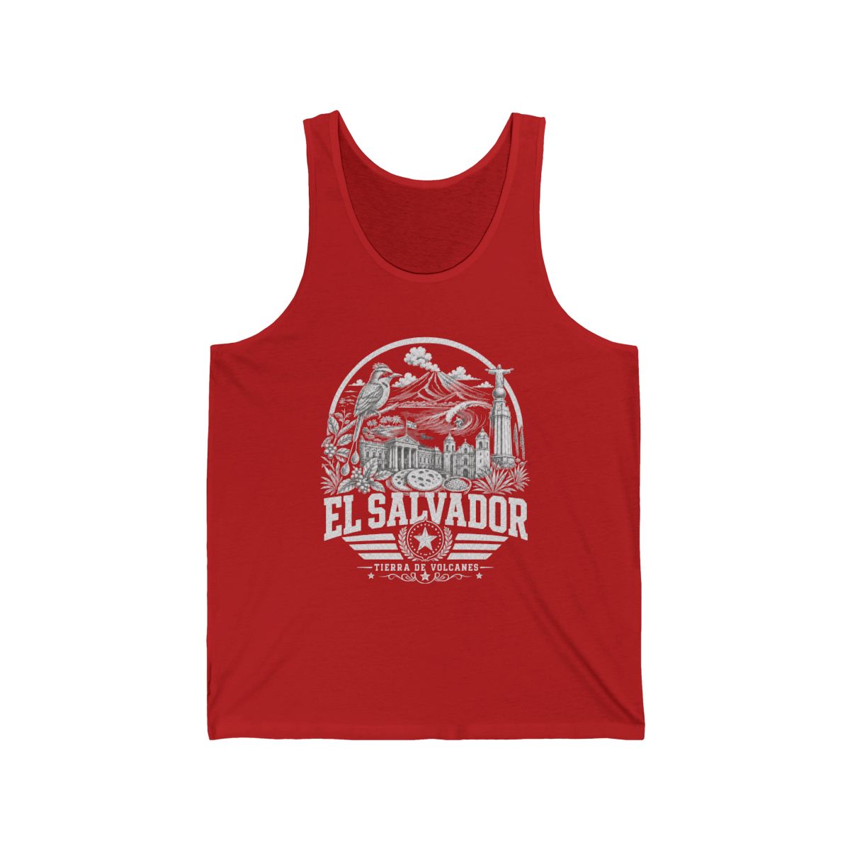 El Salvador Men's Tank Top — Red (front)