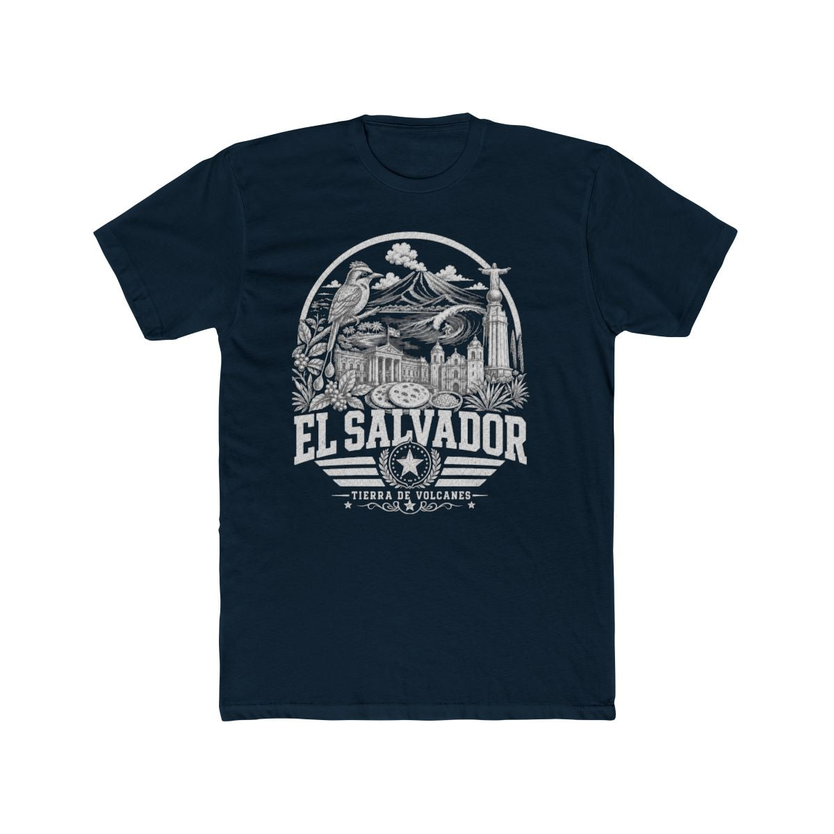 El Salvador Men's Tee — Solid Midnight Navy