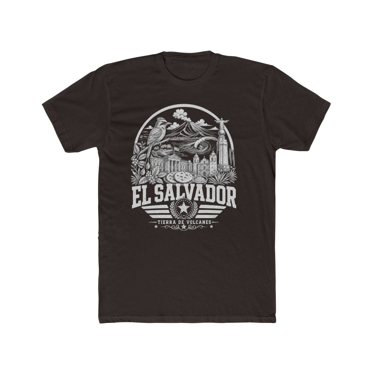El Salvador Men's Tee — Solid Dark Chocolate