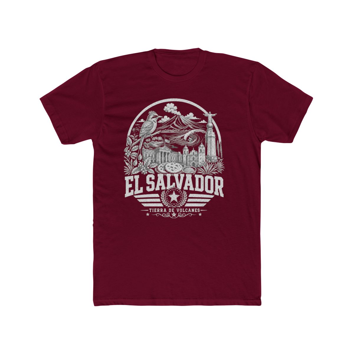 El Salvador Men's Tee — Solid Cardinal Red