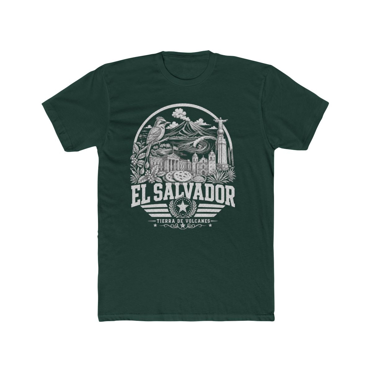 El Salvador Men's Tee — Solid Forest Green