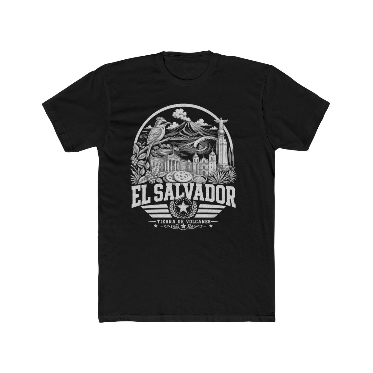 El Salvador Men's Tee — Solid Black