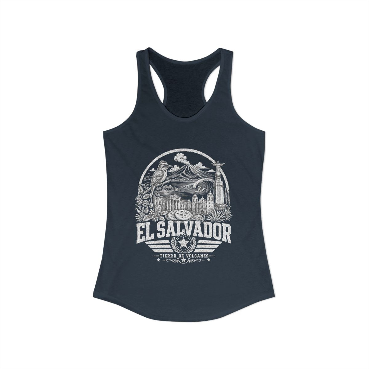 El Salvador Women's Tank Top — Solid Indigo (front)