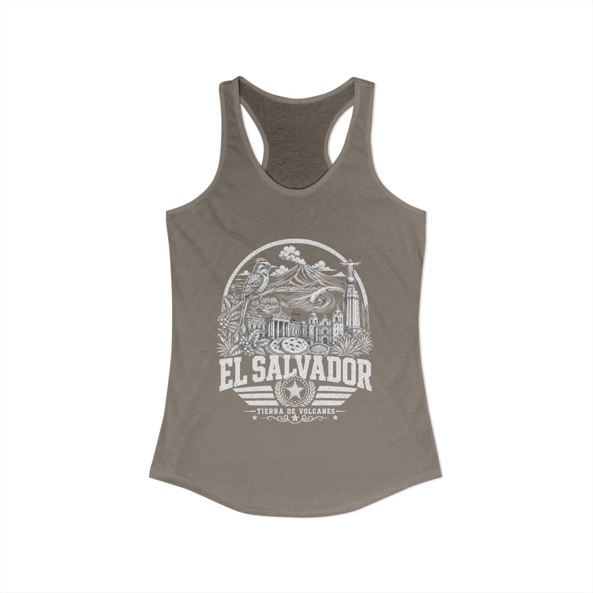 El Salvador Women's Tank Top — Solid Warm Gray (front)