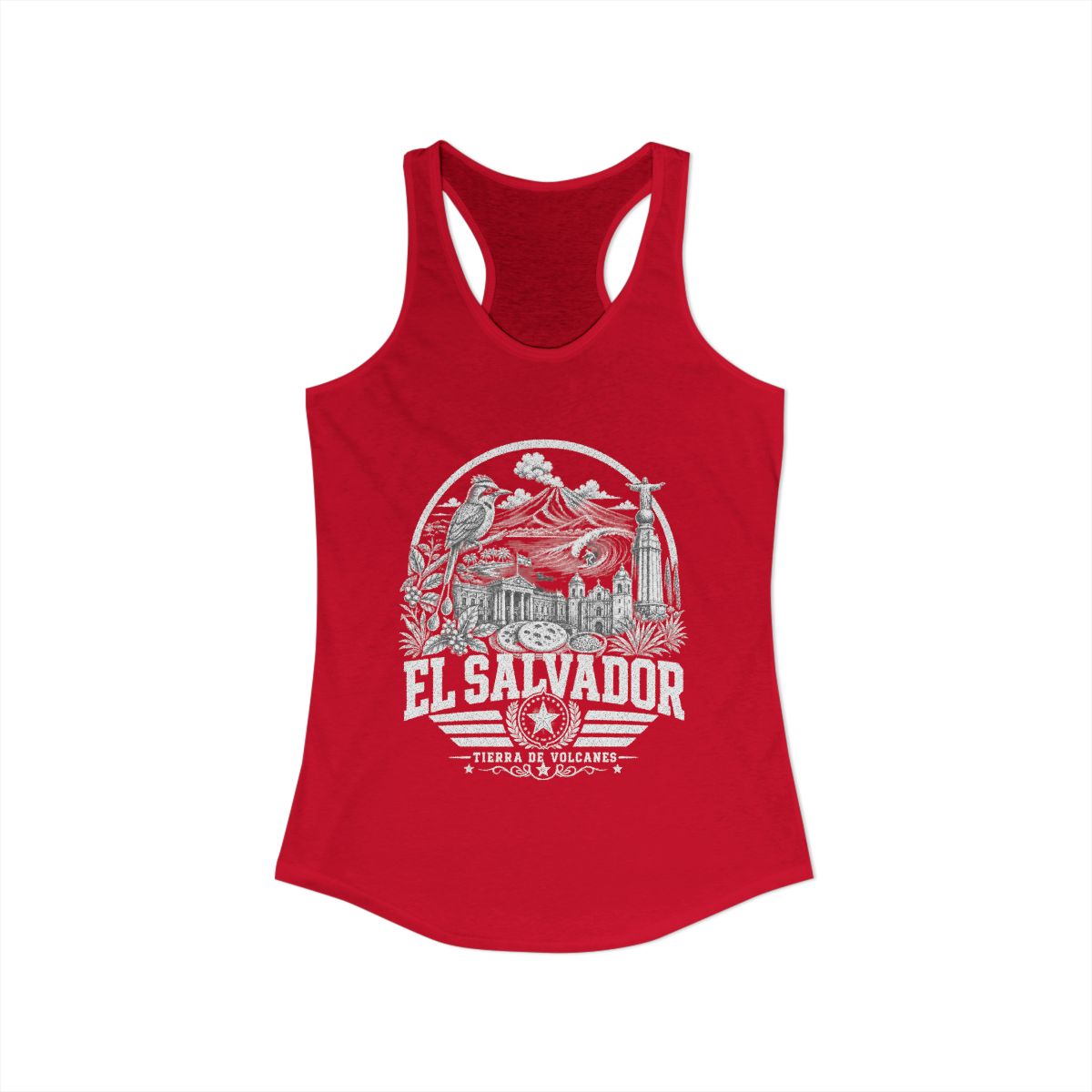 El Salvador Women's Tank Top — Solid Red (front)