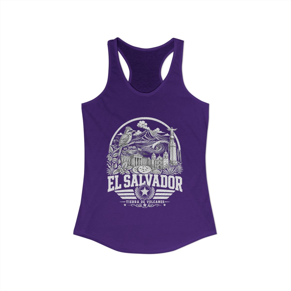 El Salvador Women's Tank Top — Solid Purple Rush (front)