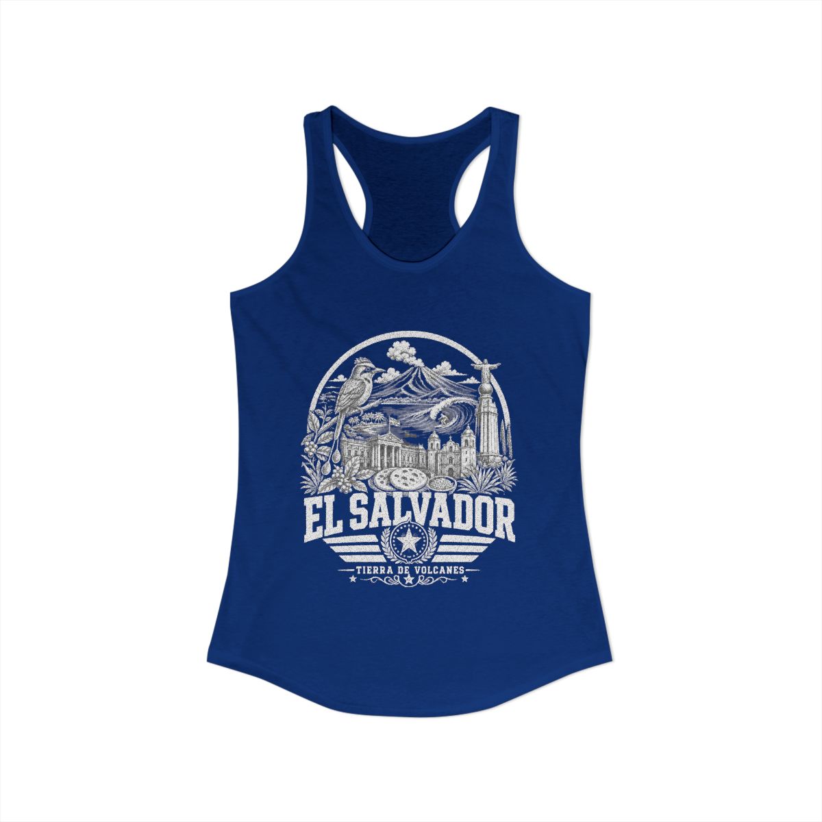 El Salvador Women's Tank Top — Solid Royal (front)