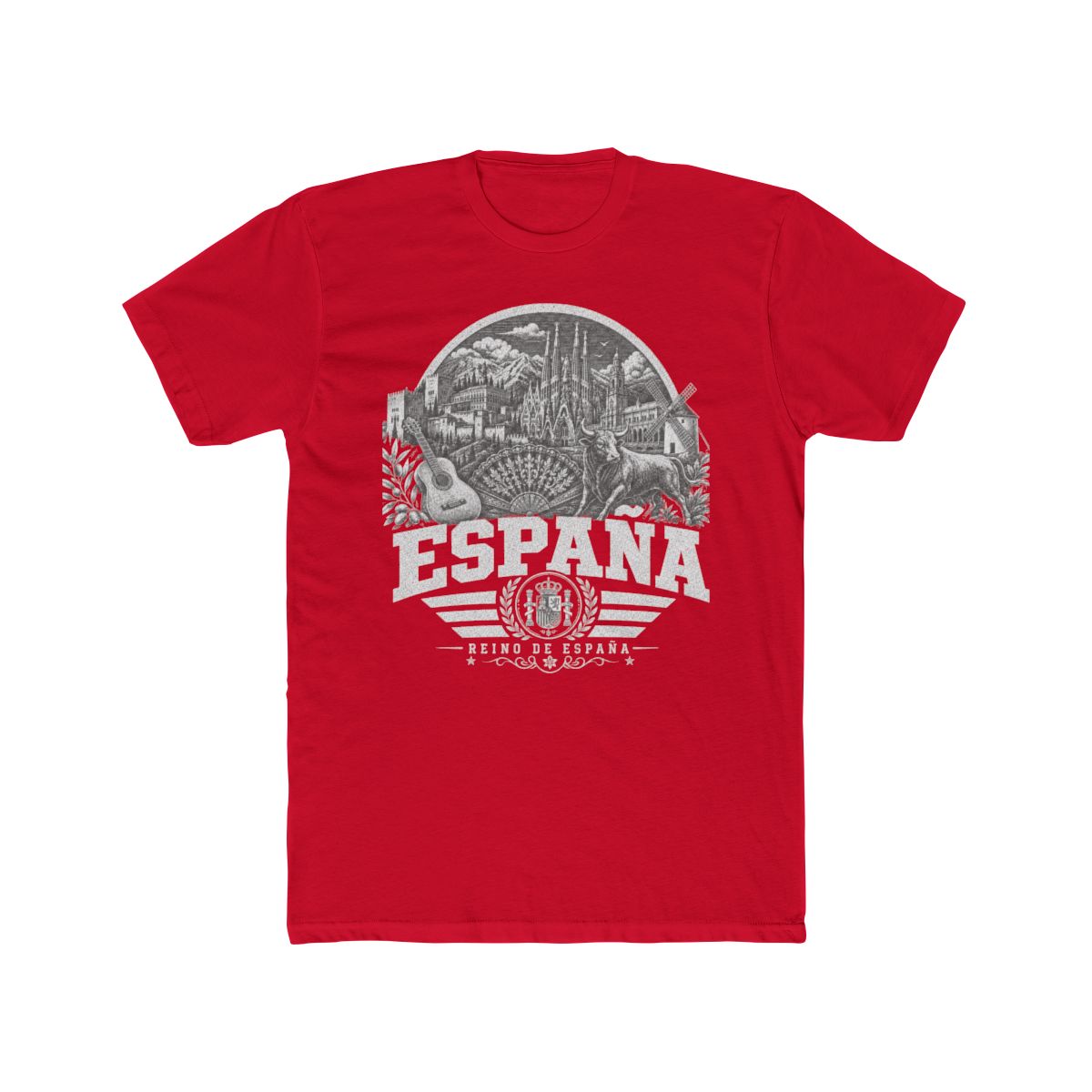 España Men's Tee — Solid Red