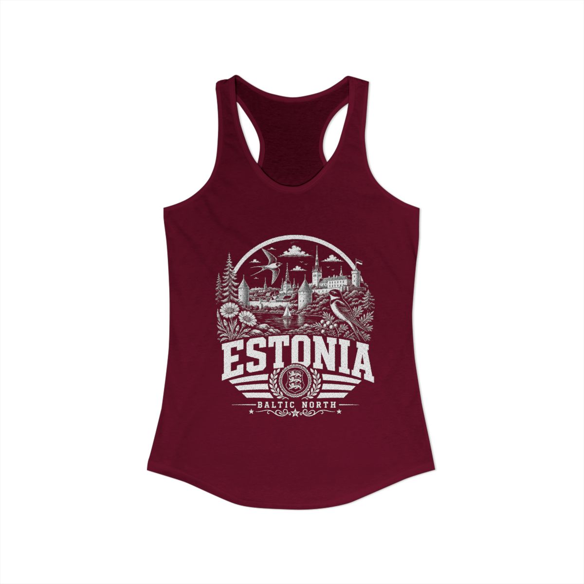 Estonia Women's Tank Top — Solid Cardinal Red (front)