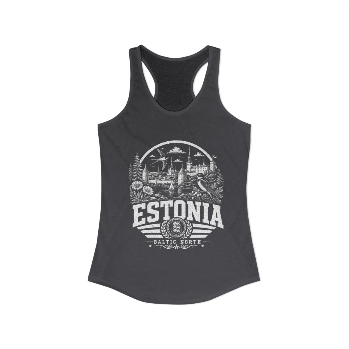 Estonia Women's Tank Top — Solid Dark Gray (front)