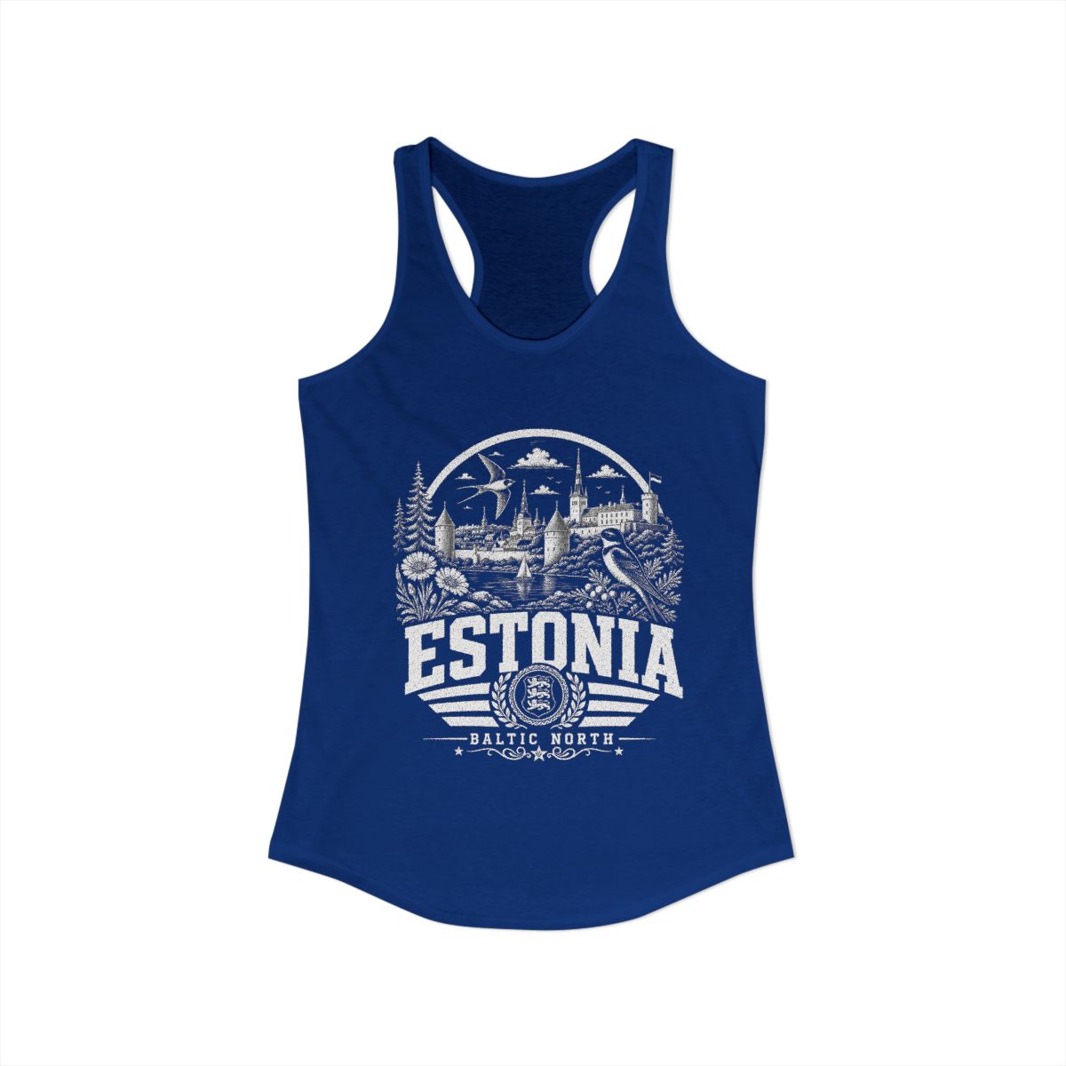 Estonia Women's Tank Top — Solid Royal (front)