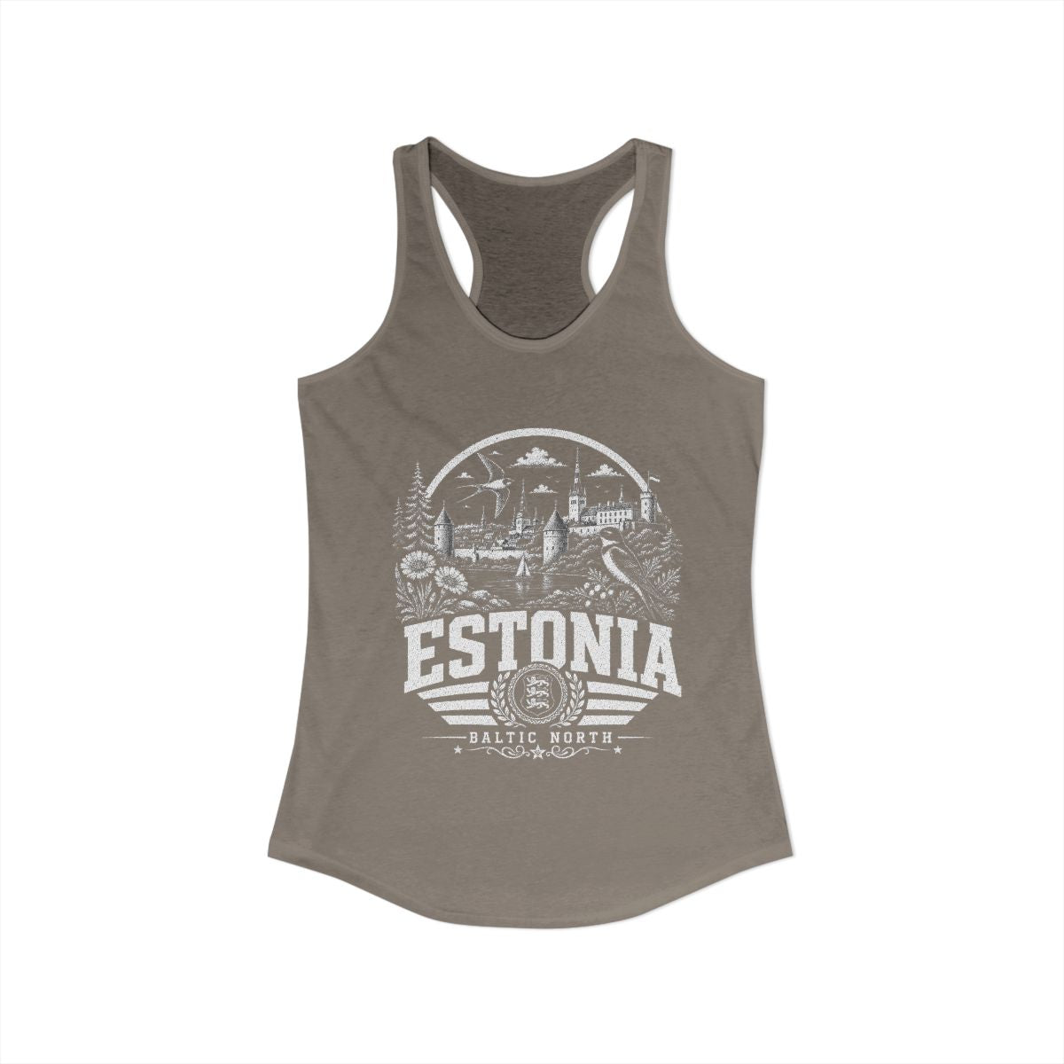 Estonia Women's Tank Top — Solid Warm Gray (front)