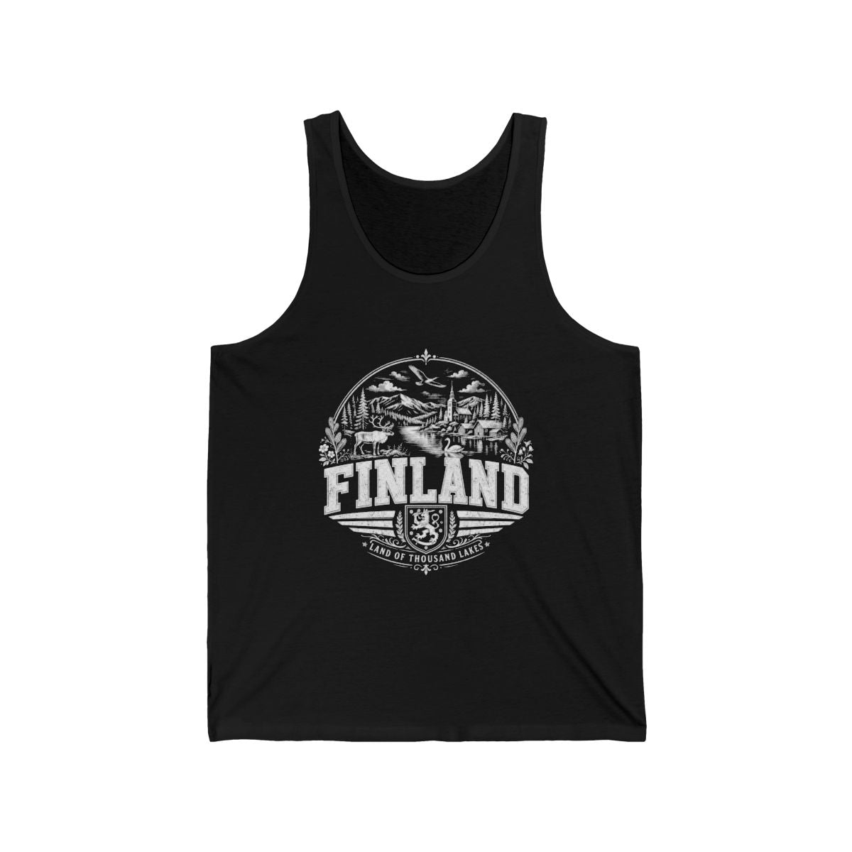 Finland Men's Tank Top — Black (front)