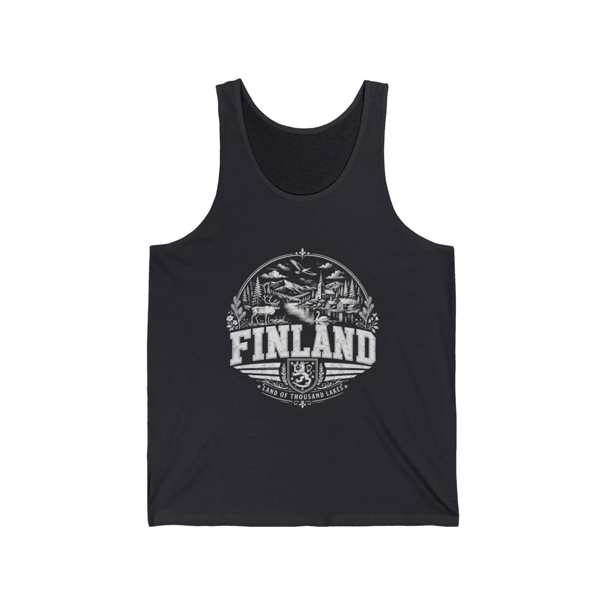 Finland Men's Tank Top — Dark Grey (front)