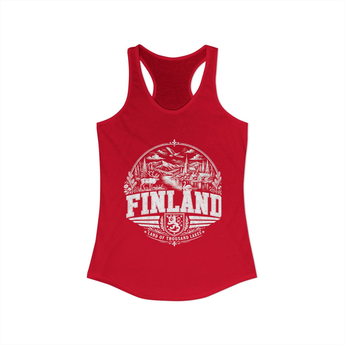 Finland Women's Tank Top — Solid Red (front)