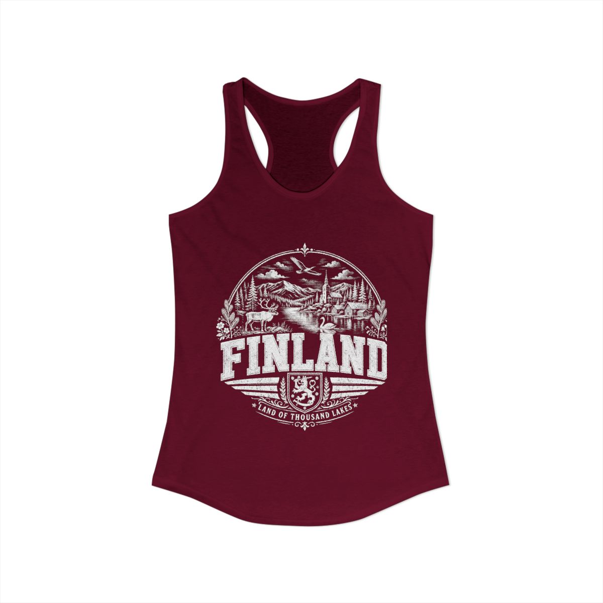 Finland Women's Tank Top — Solid Cardinal Red (front)