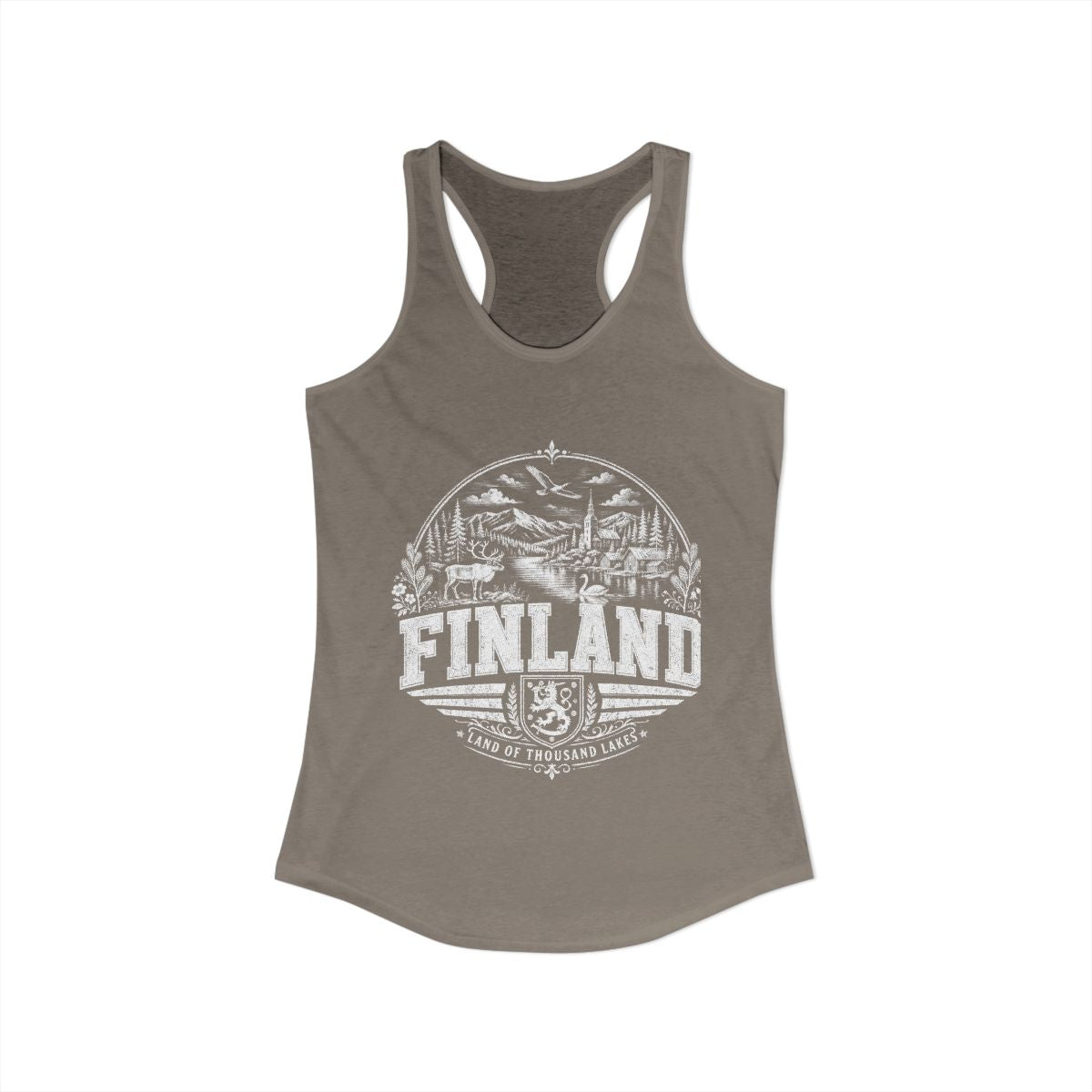 Finland Women's Tank Top — Solid Warm Gray (front)