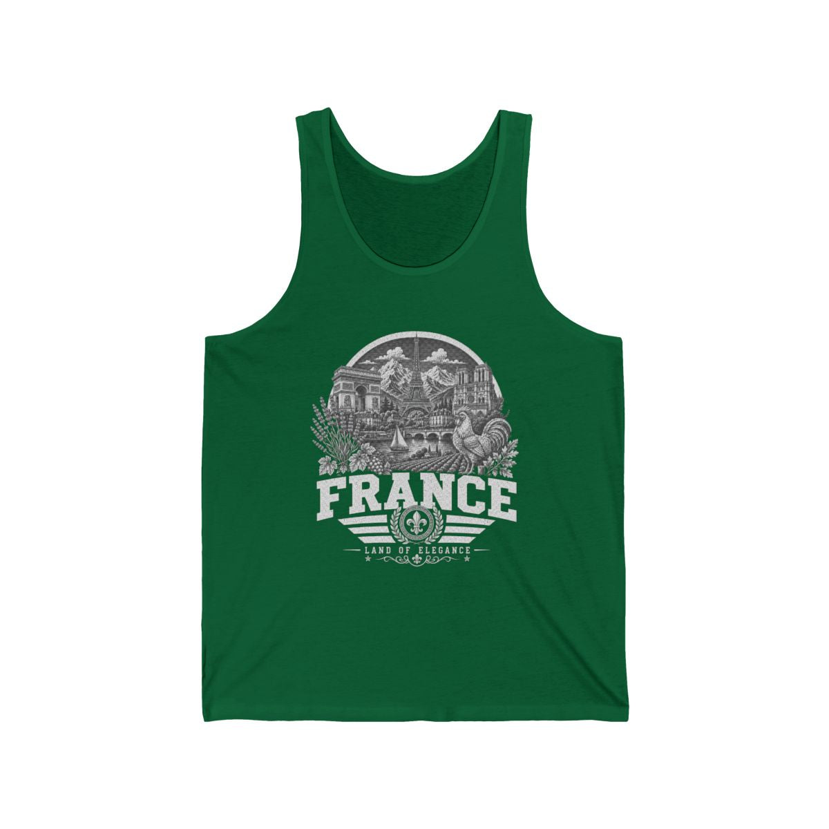 France Men's Tank Top — Kelly (front)