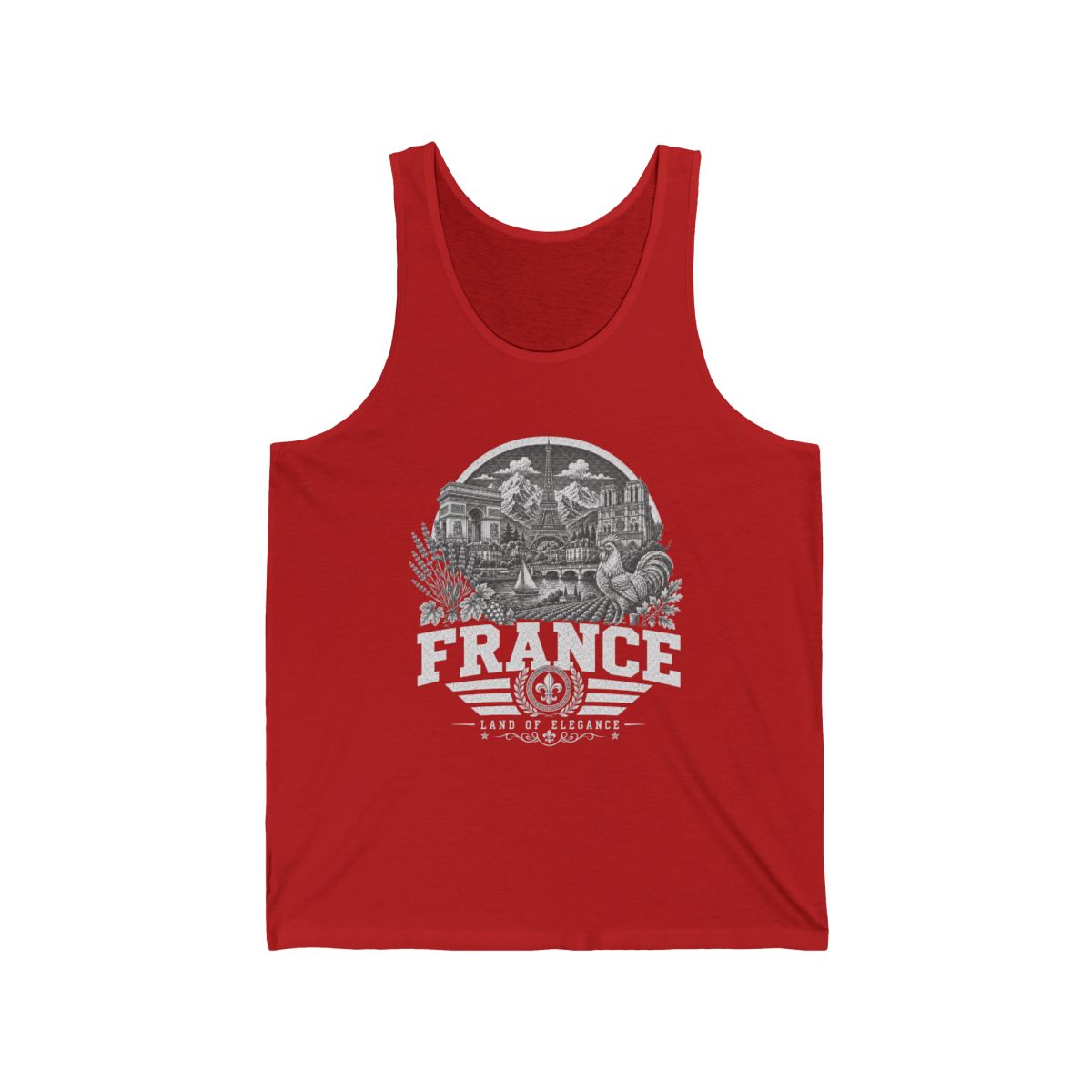 France Men's Tank Top — Red (front)