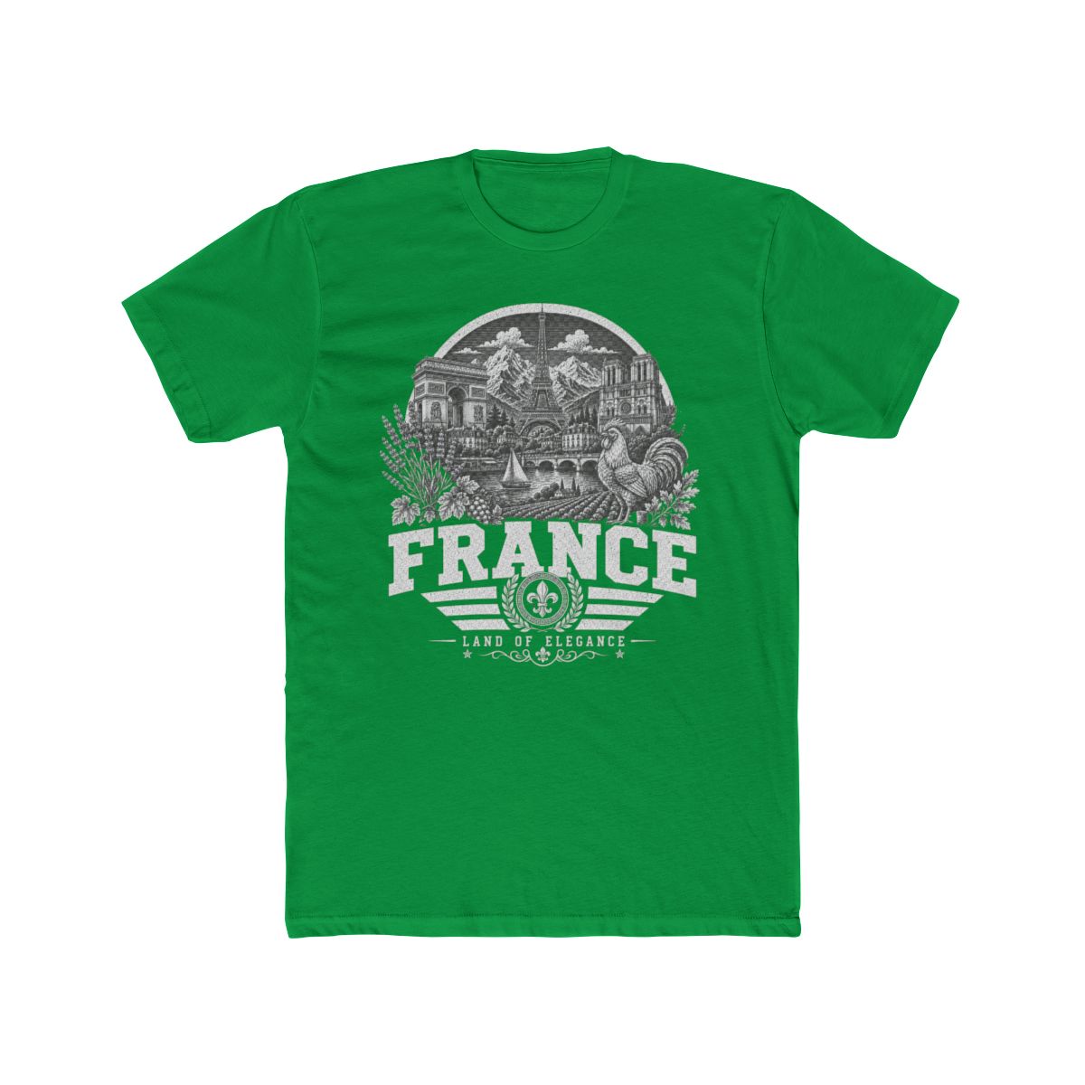 France Men's Tee — Solid Kelly Green