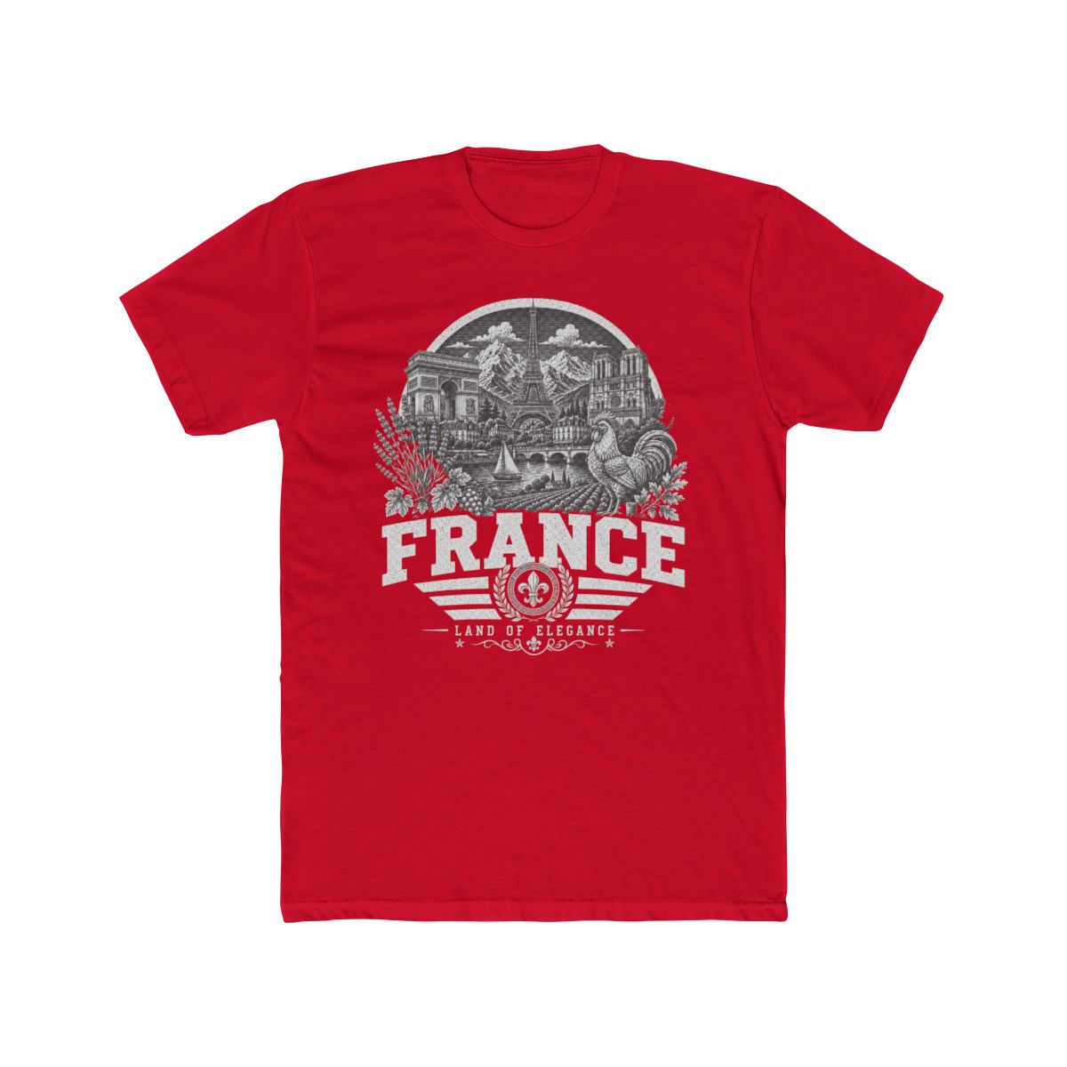 France Men's Tee — Solid Red