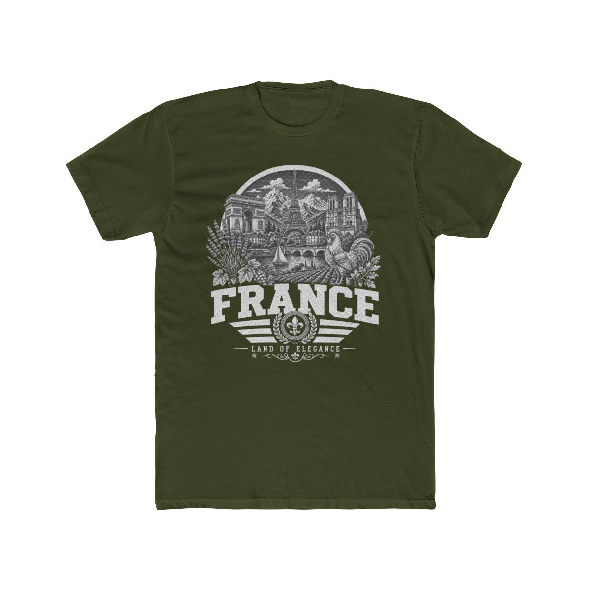 France Men's Tee — Solid Military Green