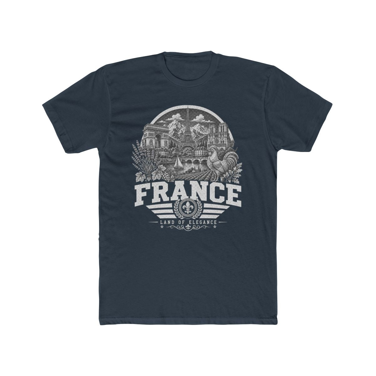 France Men's Tee — Solid Indigo