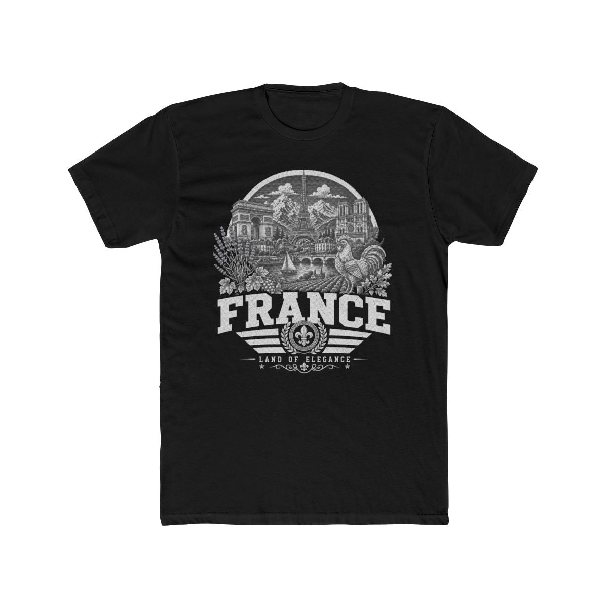 France Men's Tee — Solid Black
