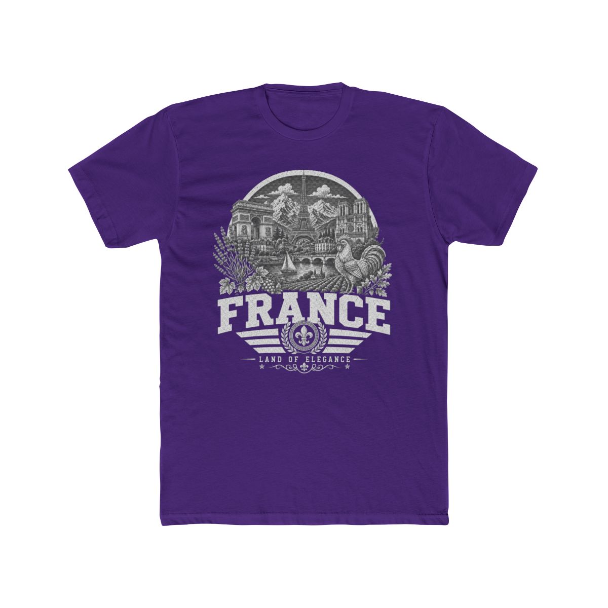 France Men's Tee — Solid Purple Rush