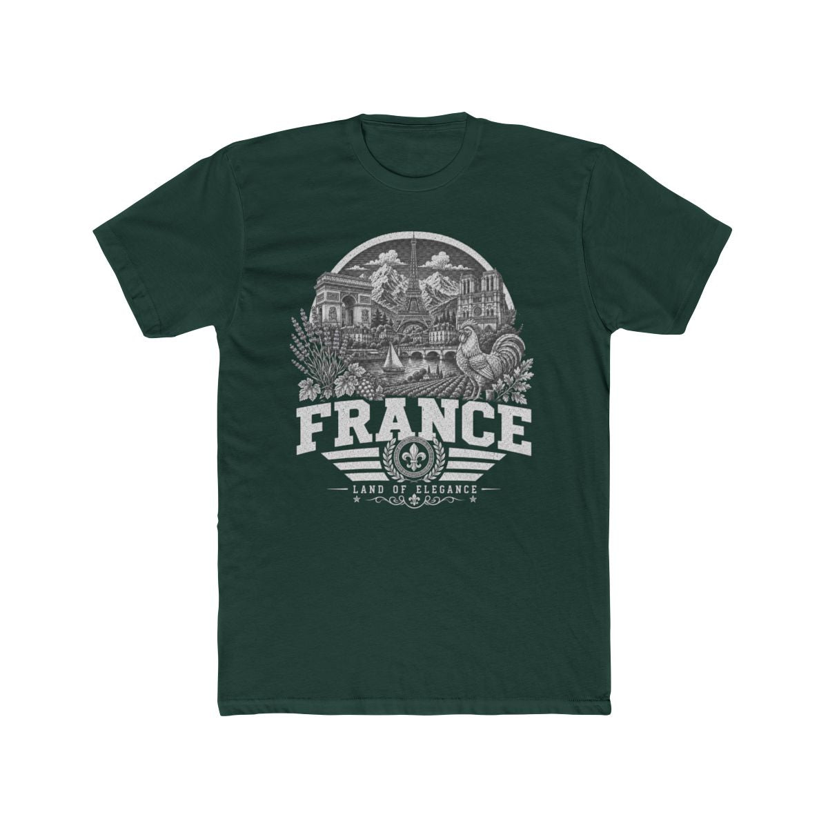 France Men's Tee — Solid Forest Green