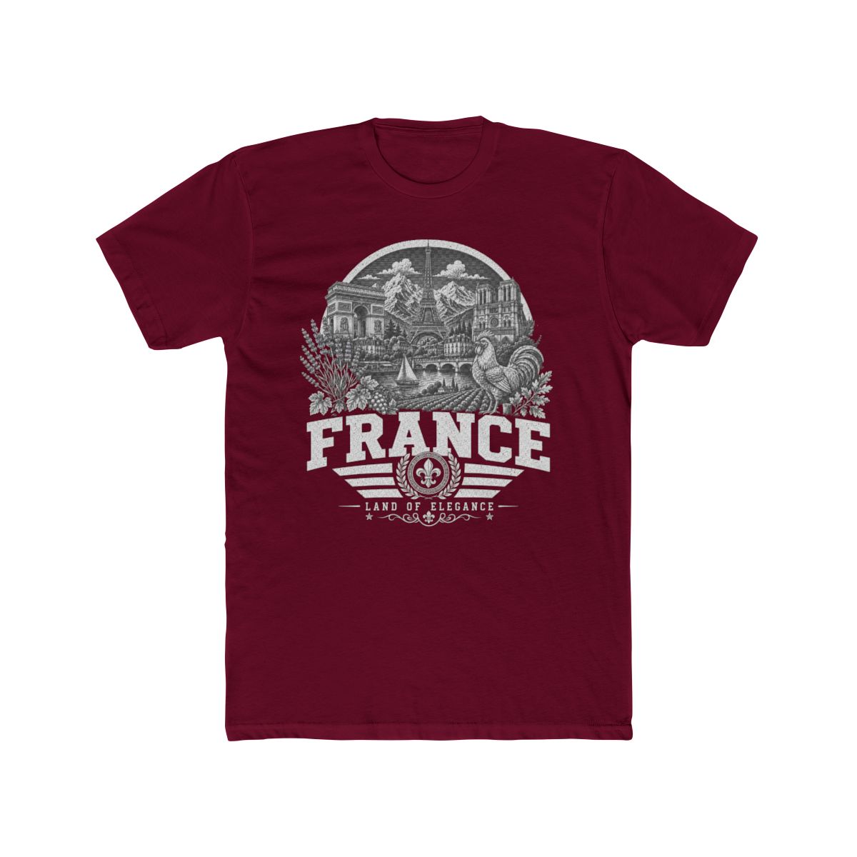 France Men's Tee — Solid Cardinal Red