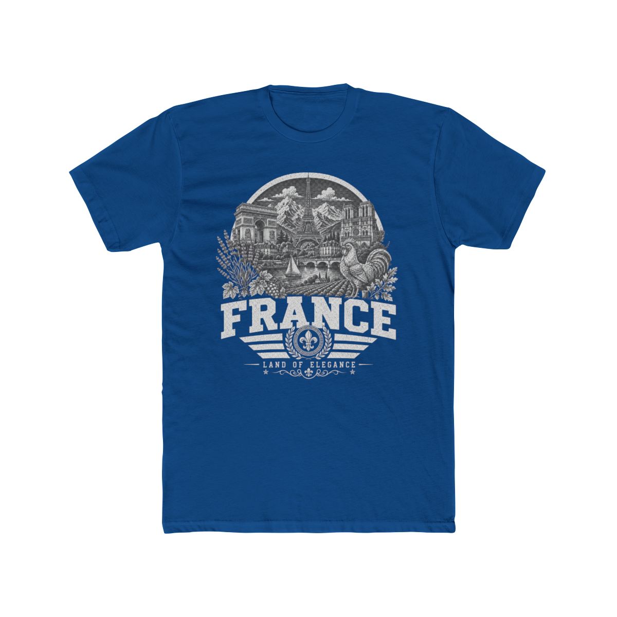 France Men's Tee — Solid Cool Blue