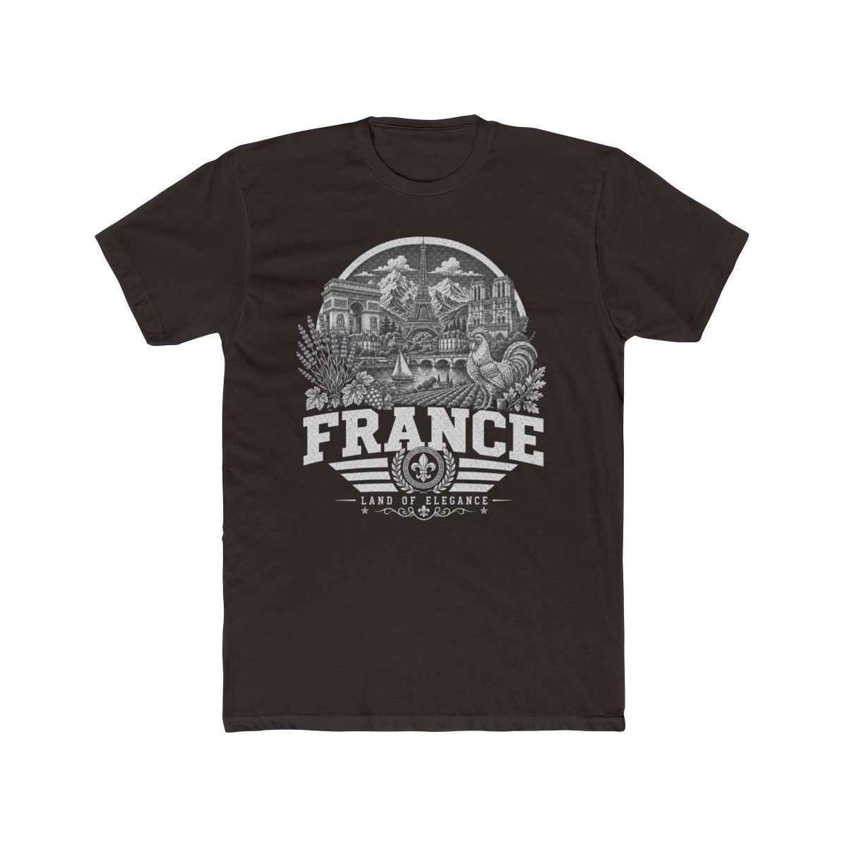 France Men's Tee — Solid Dark Chocolate