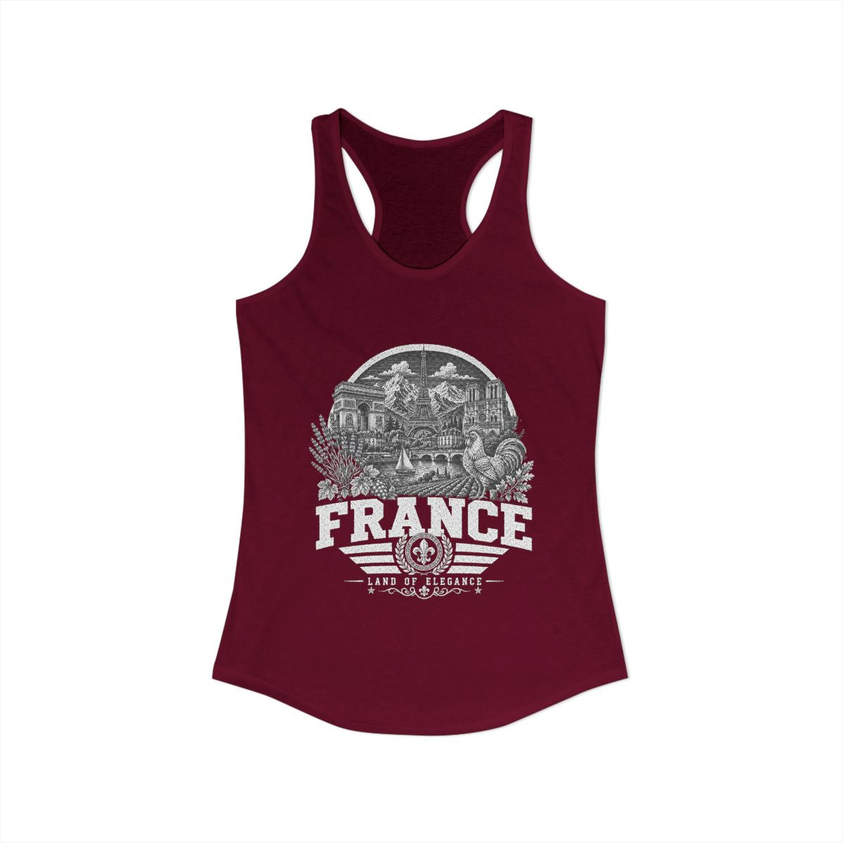 France Women's Tank Top — Solid Cardinal Red (front)