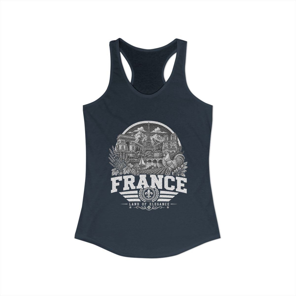 France Women's Tank Top — Solid Indigo (front)