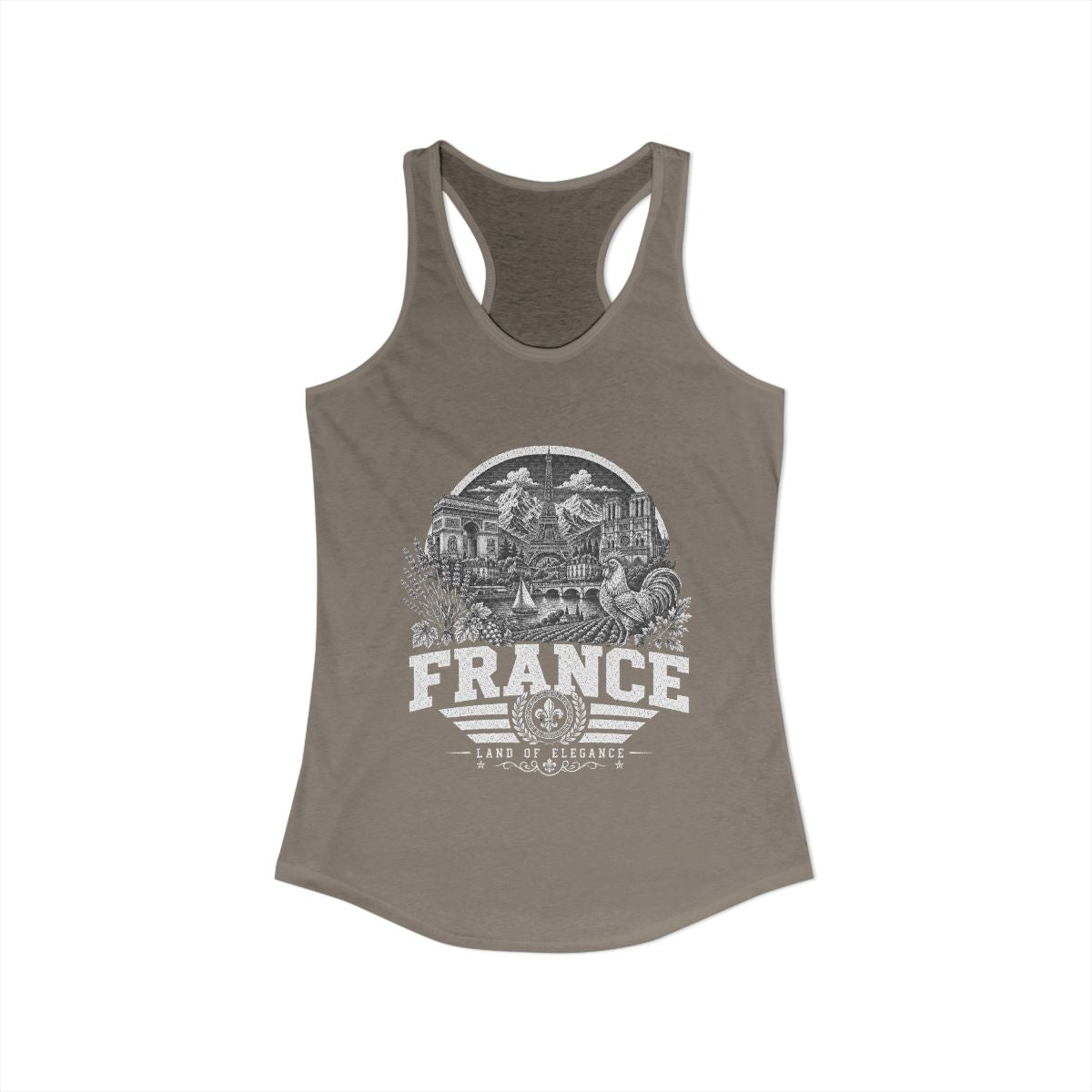 France Women's Tank Top — Solid Warm Gray (front)