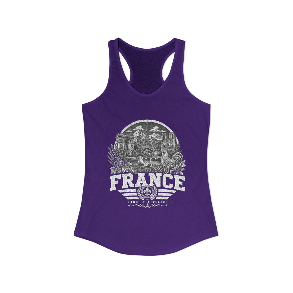 France Women's Tank Top — Solid Purple Rush (front)