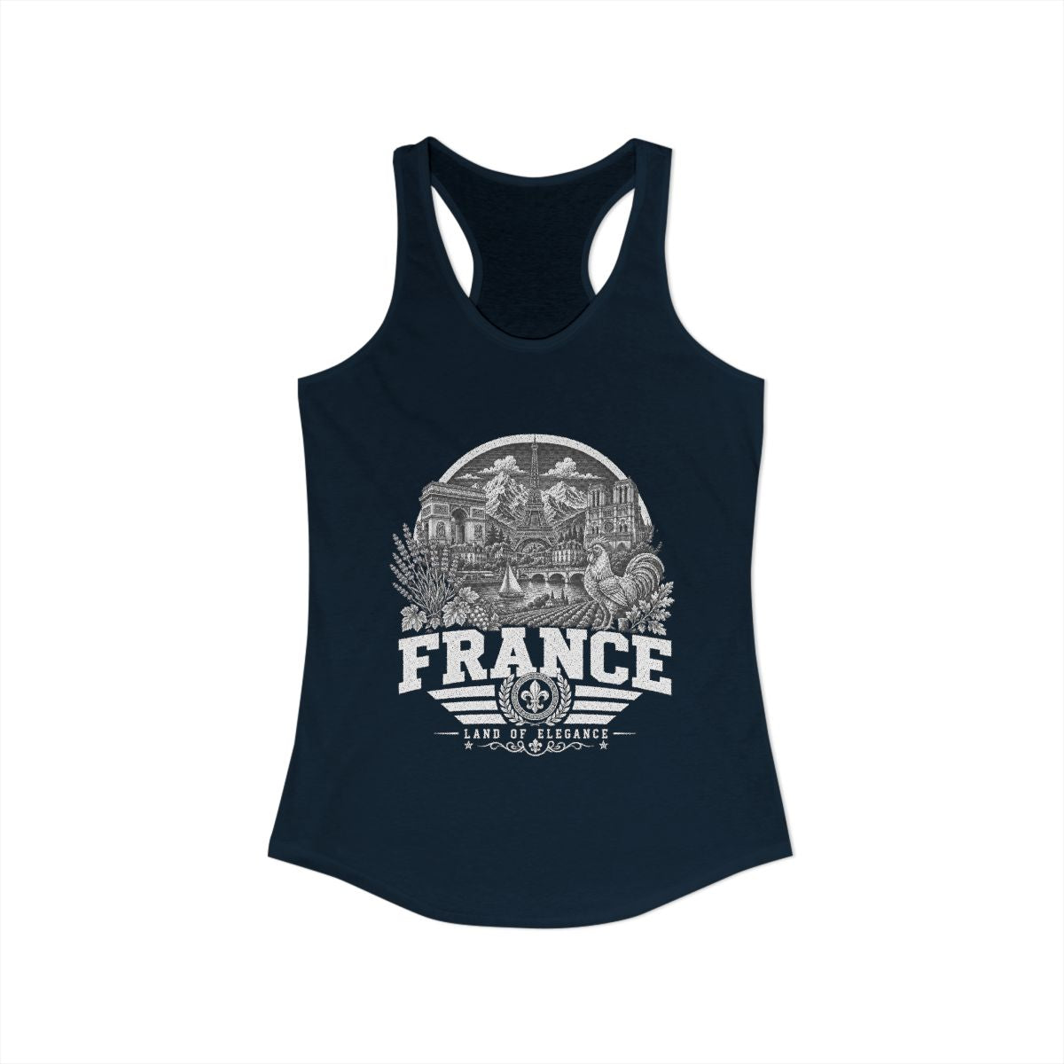 France Women's Tank Top — Solid Midnight Navy (front)