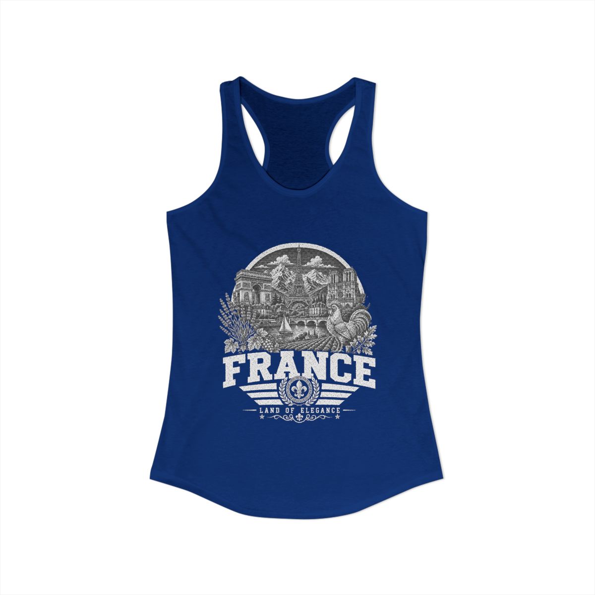 France Women's Tank Top — Solid Royal (front)