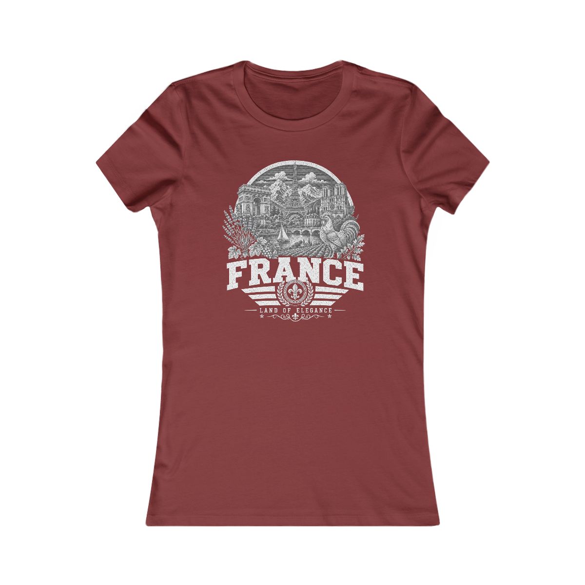 France Women's Tee — Cardinal
