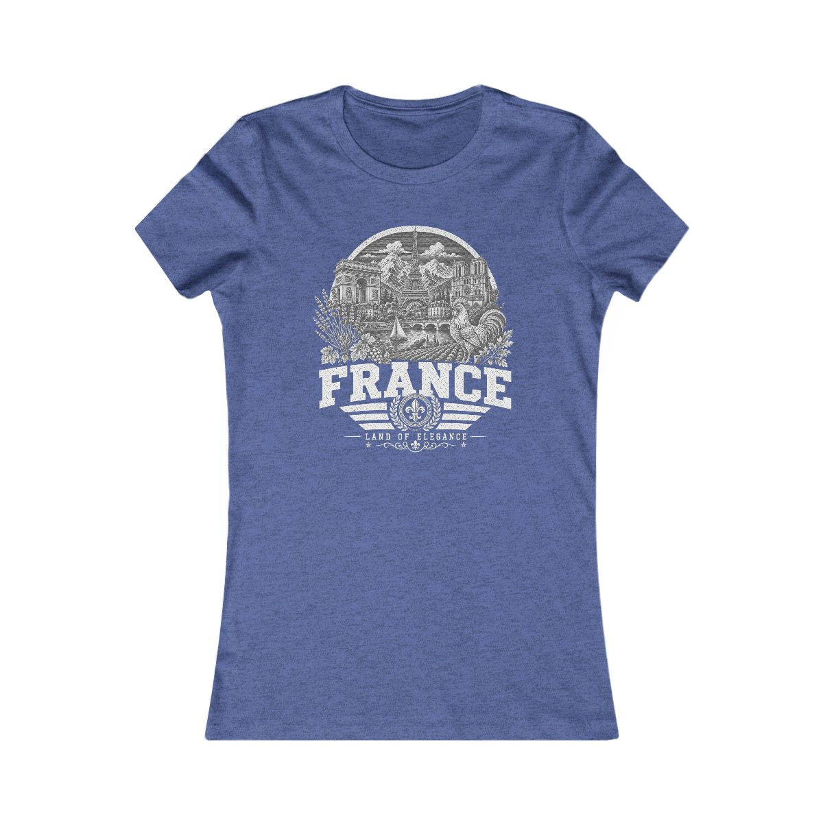France Women's Tee — Heather True Royal
