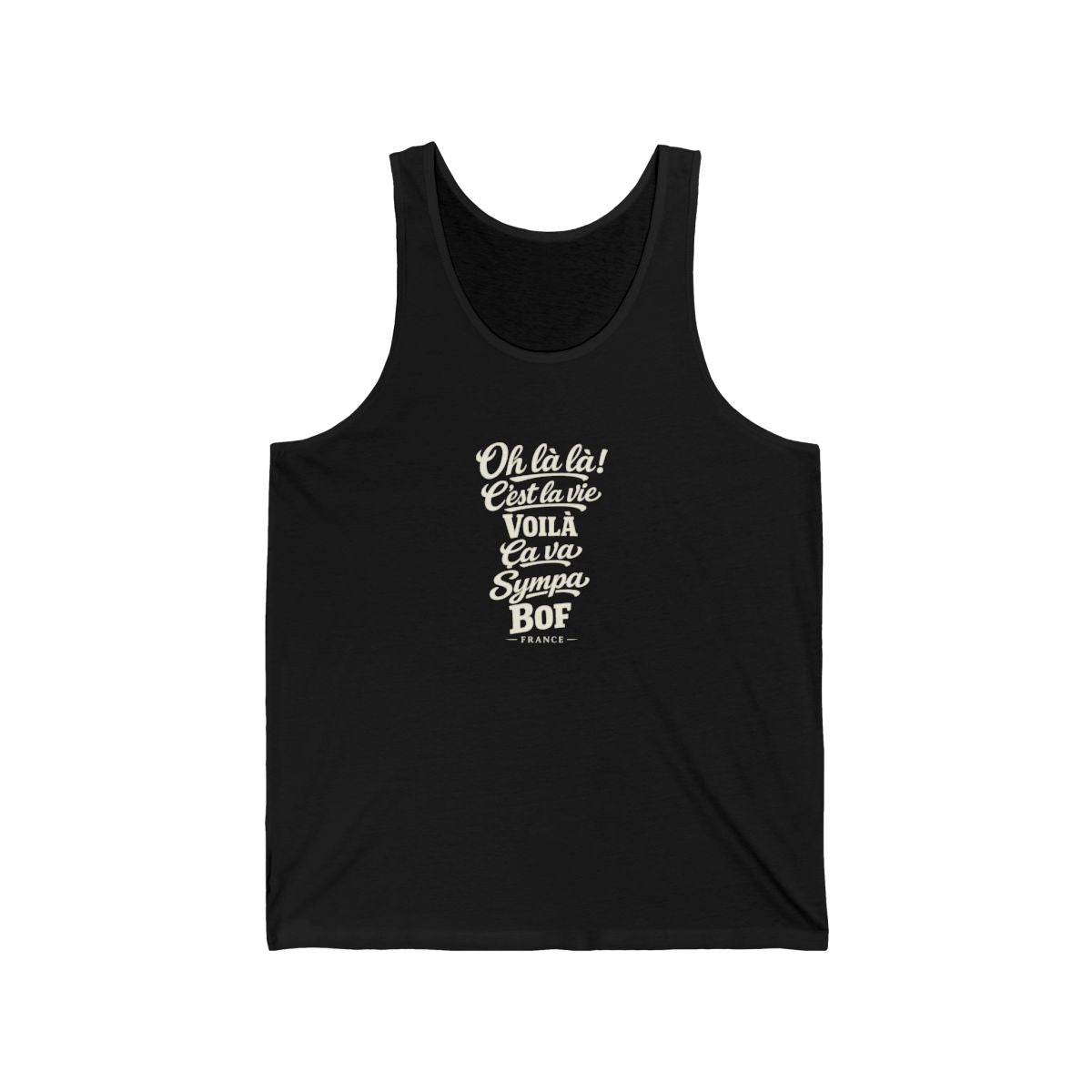 France local slang men's tank top — typographic sayings design | Nameshi Destinations (view 3)