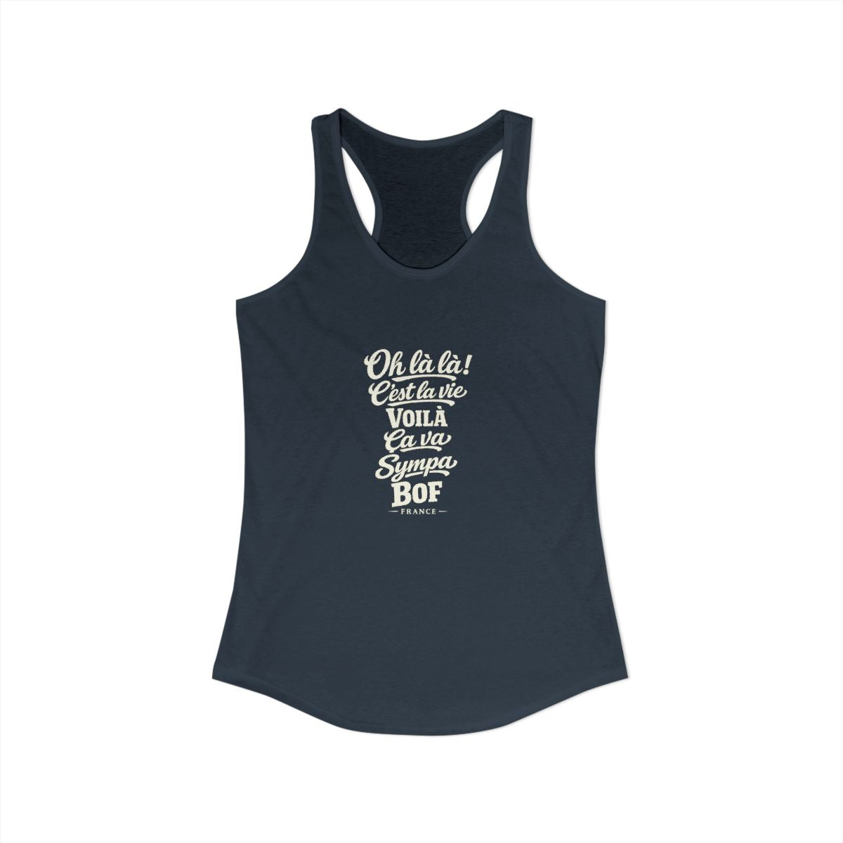 France local slang women's tank top — typographic sayings design | Nameshi Destinations (view 5)