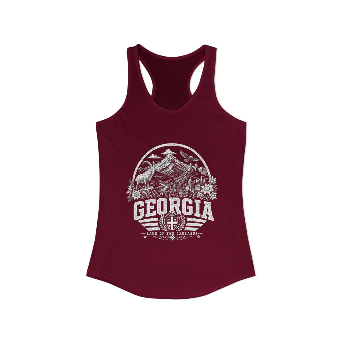 Georgia Women's Tank Top — Solid Cardinal Red (front)