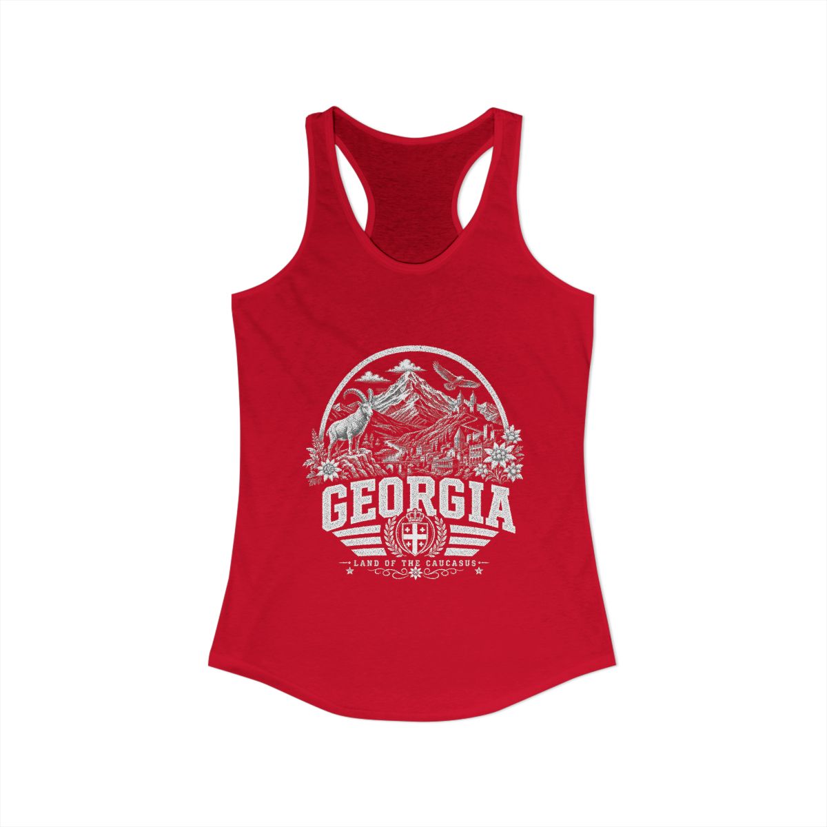 Georgia Women's Tank Top — Solid Red (front)