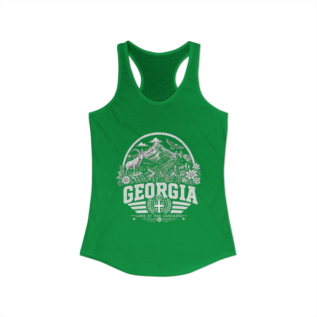 Georgia Women's Tank Top — Solid Kelly Green (front)