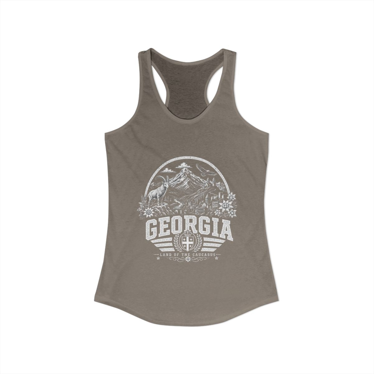 Georgia Women's Tank Top — Solid Warm Gray (front)